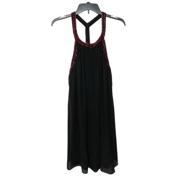 New Jewel Badgley Mischka Trapeze Dress with Beaded Trim in Black Size 8 - Picture 4 of 12